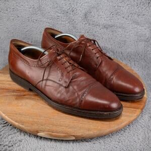 Salvatore Ferragamo Shoes Mens 13 D Brown Leather Cap Toe Dress Old Money